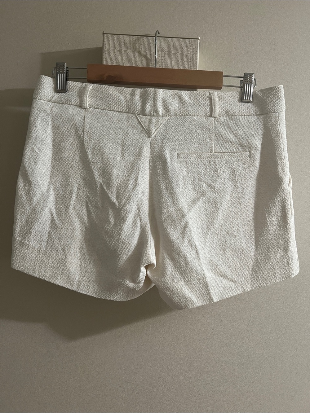 White Women's Tailored Textured Shorts - Picture 2 of 5